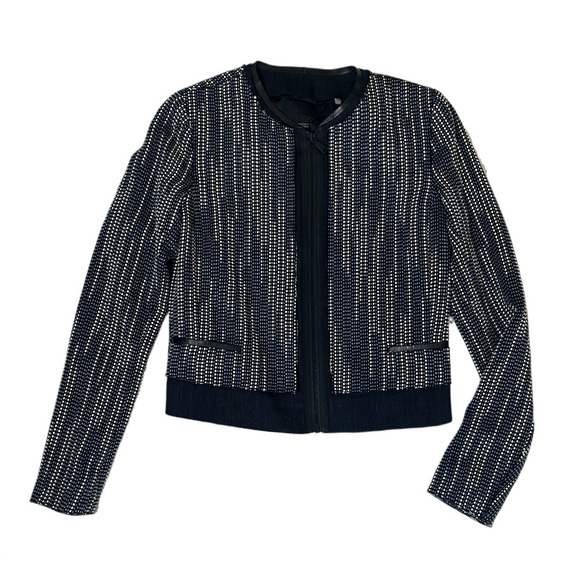 Elie Tahari Patterned Bomber Jacket Size 2 - Picture 1 of 5